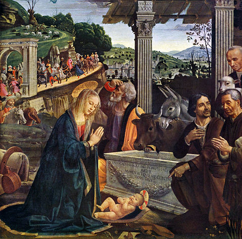 Adoration of the Shepherds by Domenico Ghirlandaio.
