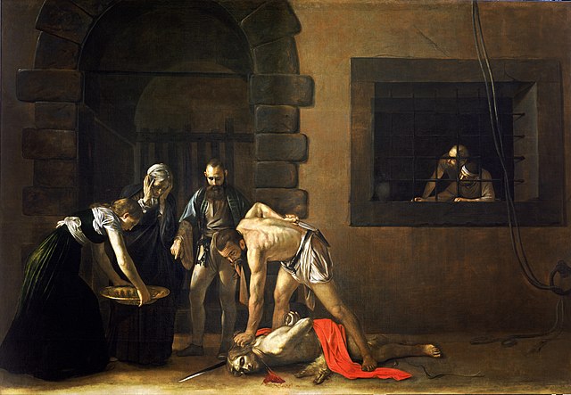 Beheading of St John by Caravaggio.