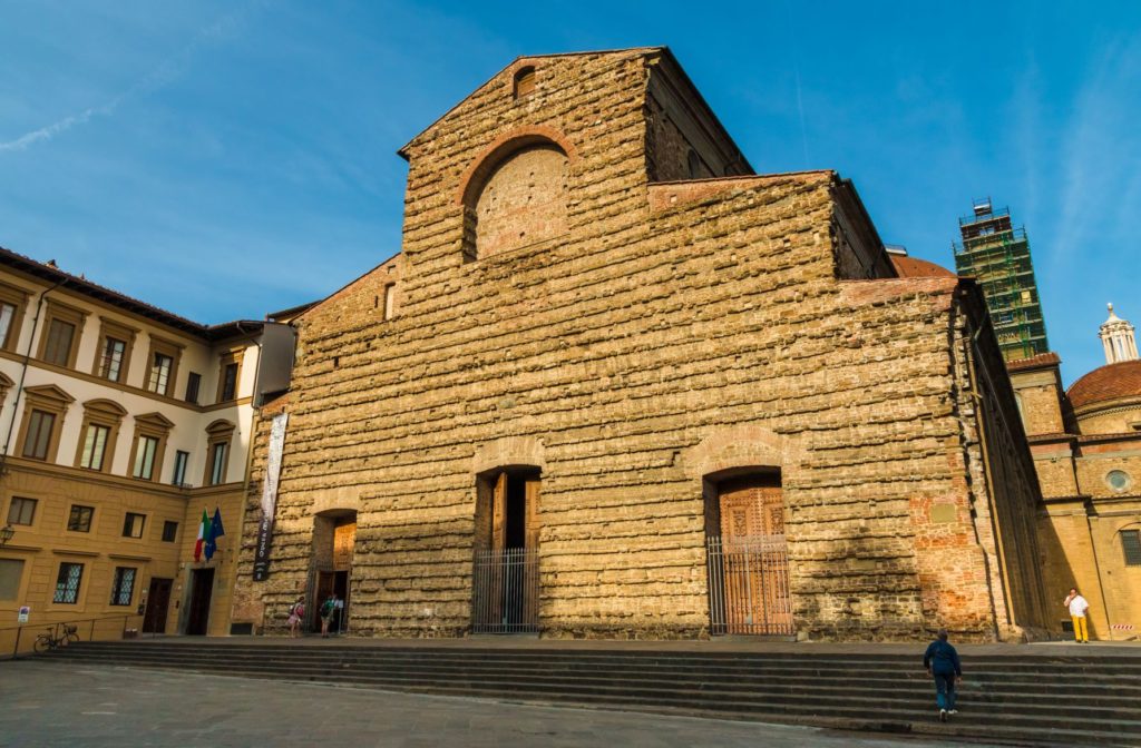 Bare façade of San Lorenzo as it appears today.